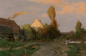 Roman Kochanowski, GĘSIARECZKA NA WIEJSKIEJ DRODZE, OK. 1905