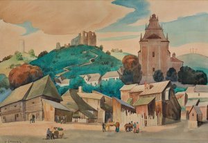 Władysław Skoczylas, PEJZAŻ (WIDOK KAZIMIERZA NAD WISŁĄ), 1926-1928