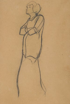 Stanisław Ignacy Witkiewicz, SZKIC STOJĄCEJ KOBIETY, 1905-1910