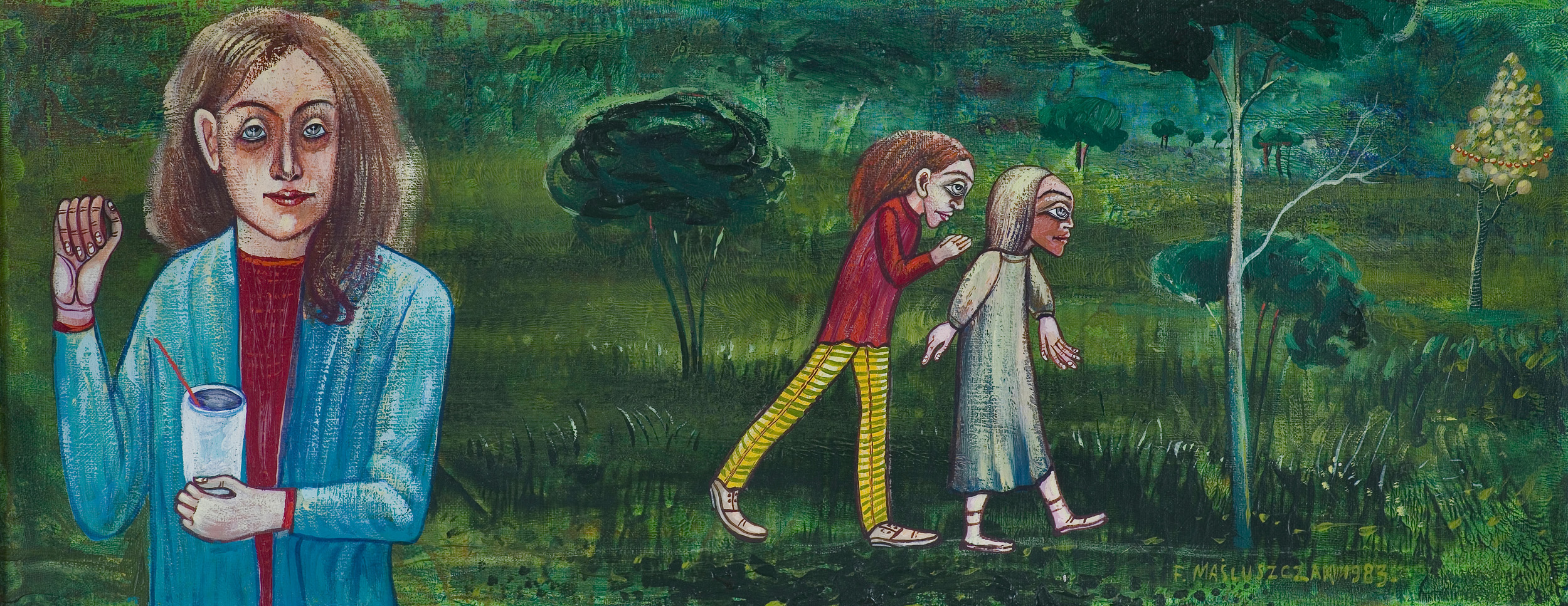 Franciszek Maśluszczak, ODEJŚCIE, 1983, akryl, płótno Franciszek Maśluszczak, ODEJŚCIE, 1983