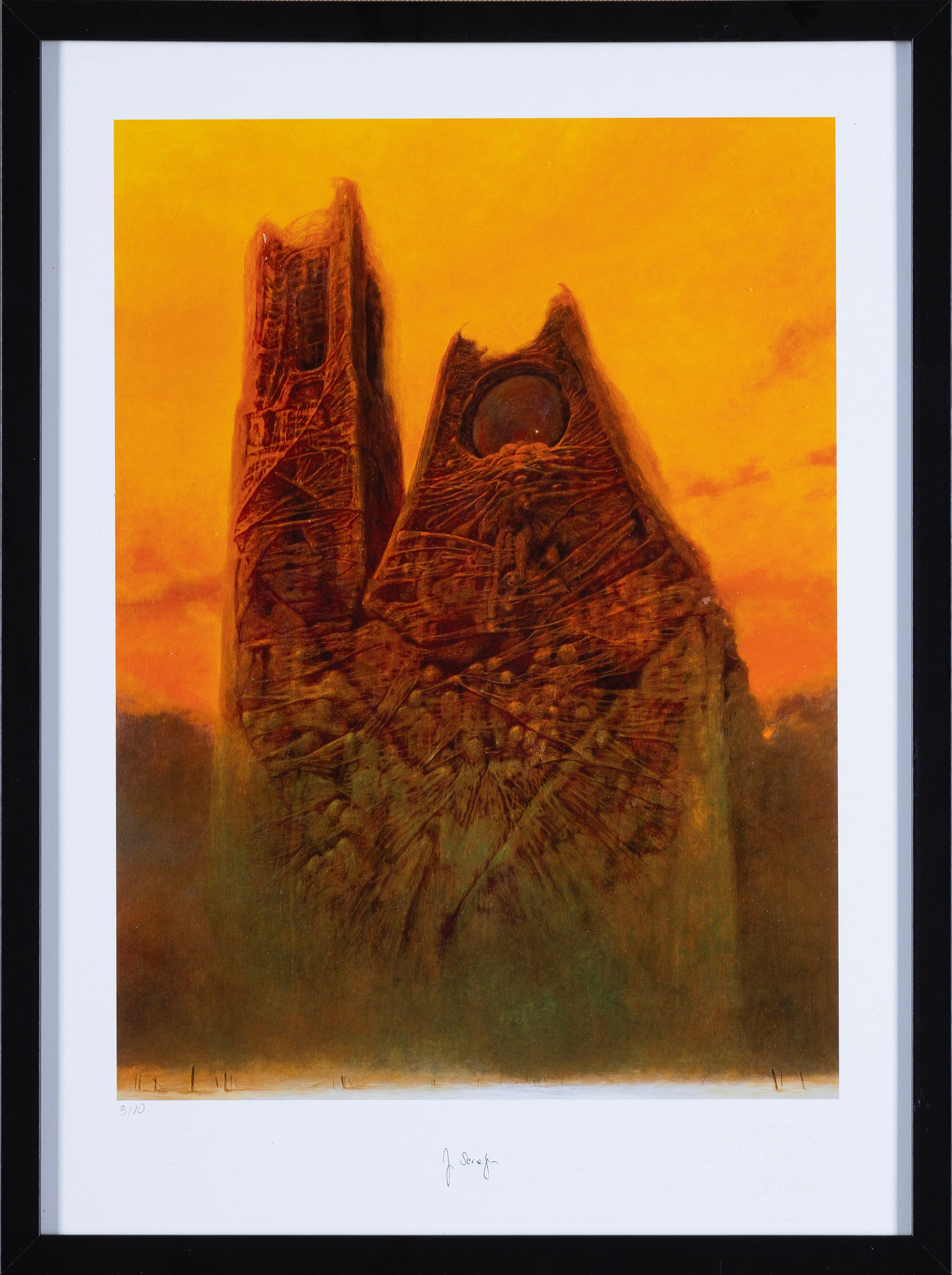 Zdzisław Beksiński, INKOGRAFIA Z-5-88 3/10, inkografia, papier Zdzisław Beksiński, INKOGRAFIA Z-5-88 3/10
