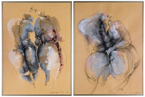 Andrzej Domżalski , Z CYKLU „PARA” (DYPTYK), 2014, akryl, pastel, papier Andrzej Domżalski , Z CYKLU „PARA” (DYPTYK), 2014
