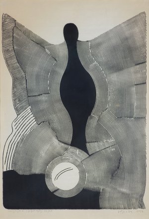 Ryszard  Otręba, INICJACJA I, 1973, gipsoryt, papier Ryszard  Otręba, INICJACJA I, 1973