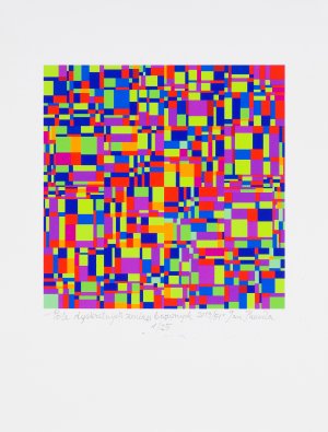 Jan Tadeusz Pamuła , POLE DYSKRETNYCH ZMIAN BARWNYCH 2019/51, 2019, grafika komputerowa, papier Jan Tadeusz Pamuła , POLE DYSKRETNYCH ZMIAN BARWNYCH 2019/51, 2019