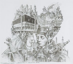 Tomasz Sętowski, BABILON, 2000, akwaforta, papier Tomasz Sętowski, BABILON, 2000