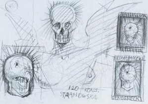 Franciszek Starowieyski, PENDERECKI. POLSKIE REQUIEM..., 1998, ołówek, papier jednostronnie kratkowany Franciszek Starowieyski, PENDERECKI. POLSKIE REQUIEM..., 1998
