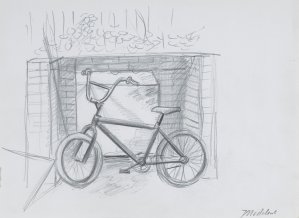 Jarosław Modzelewski, SZKIC DO OBRAZU „ROWER KOKSA”, OK. 2013-16