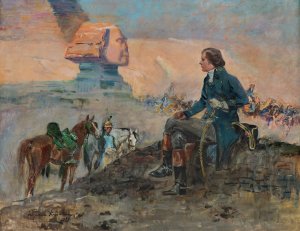 Wojciech Kossak, NAPOLEON I SFINKS, 1929