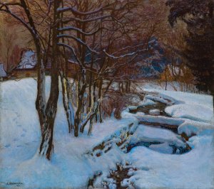 Abraham  Neuman , ZMIERZCH. PEJZAŻ ZIMOWY Z PODHALA, 1903