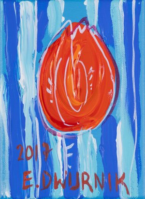 Edward Dwurnik, CZERWONY TULIPAN, 2017