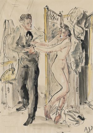 Antoni Uniechowski, RYSUNEK NR 4 Z CYKLU "MALARZ I MODELKA"