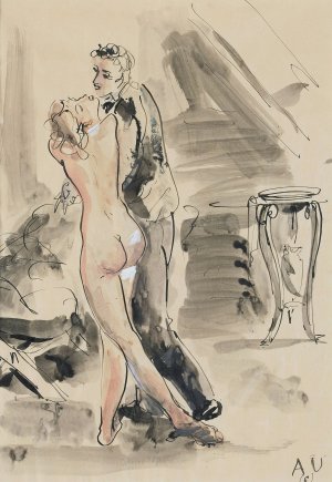 Antoni Uniechowski, RYSUNEK NR 6 Z CYKLU "MALARZ I MODELKA"